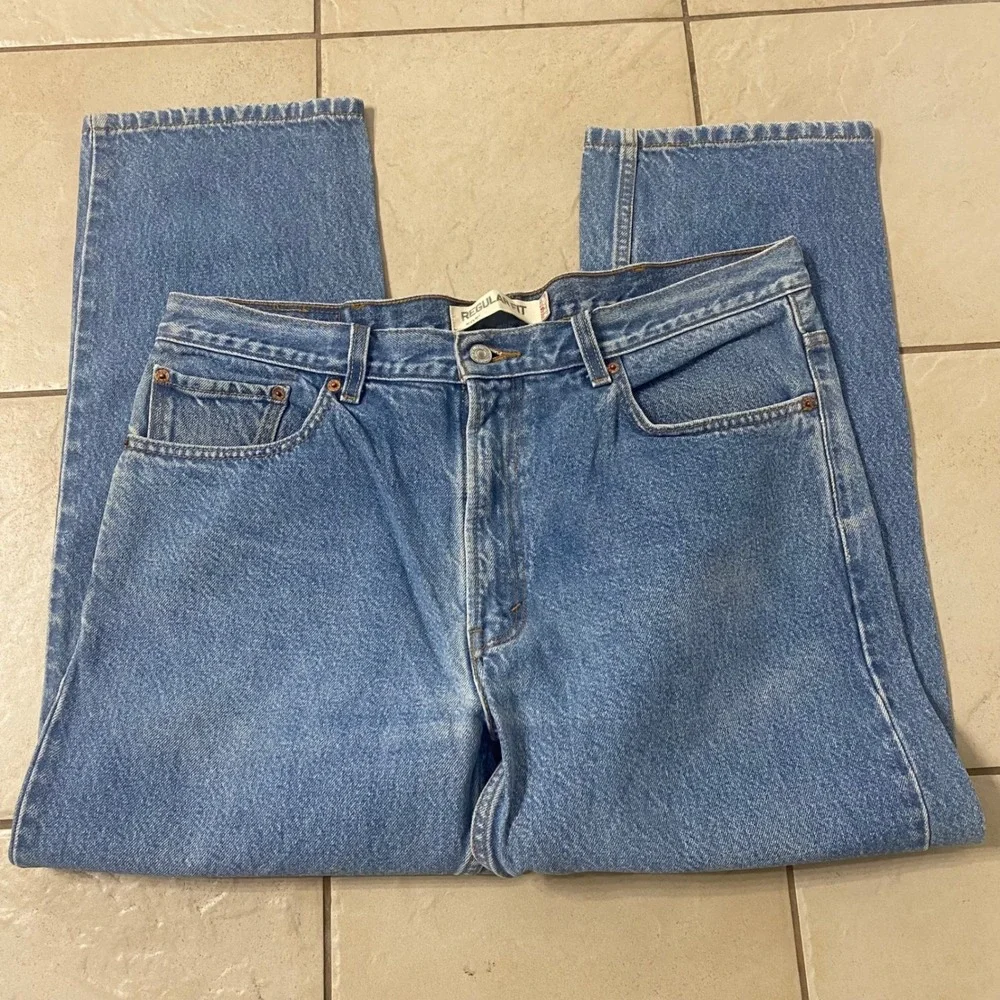 Levi Strauss 505 Regular Fit Jeans Mens W38 L29 Light Wash Denim Casual